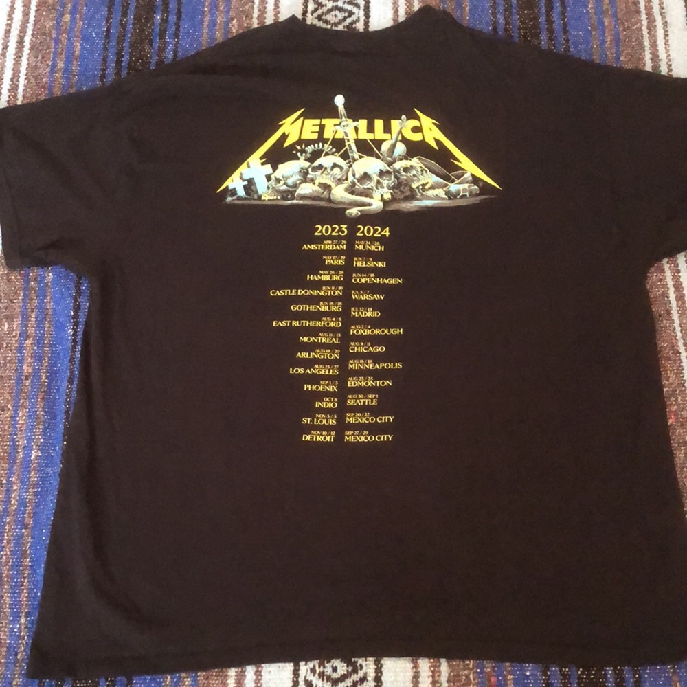 Metallica 2023 & 2024 World Tour Concert Tee Shirt - Picture 9 of 12